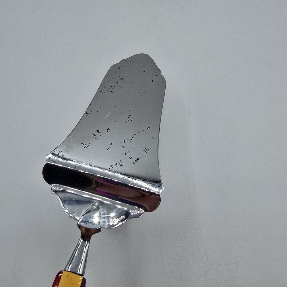 Vintage Red and Yellow Bakelite Handled Cake‎ Pie Server Spatula German Germany - Picture 4 of 12